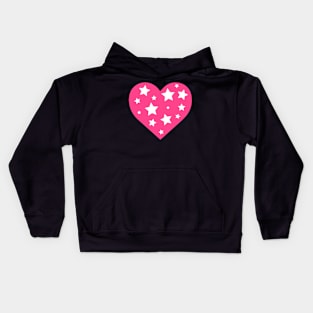 Star Pink Heart Design Kids Hoodie